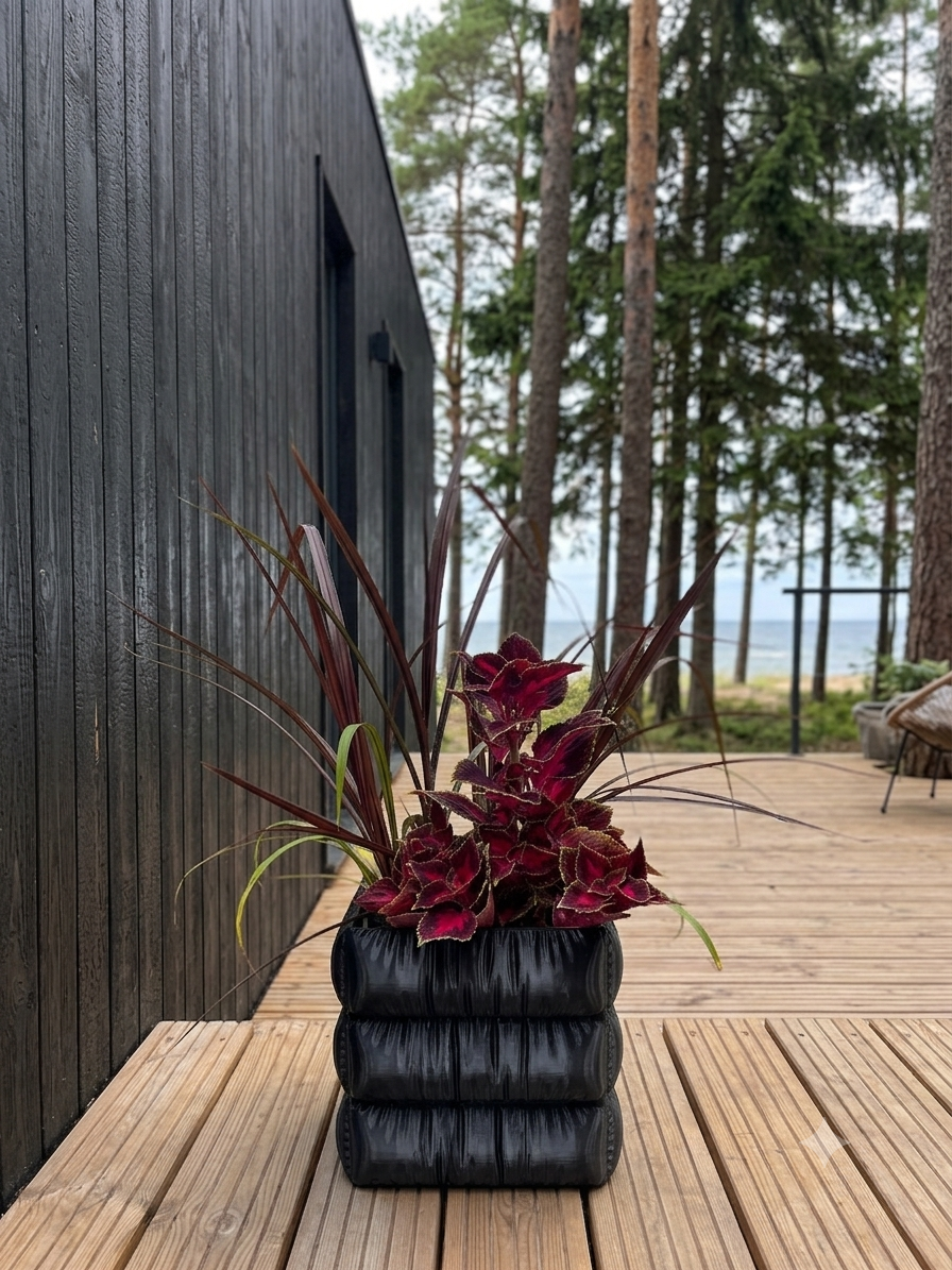 Avant - Garde 3D-Printed Design Planter with Draped Effec.