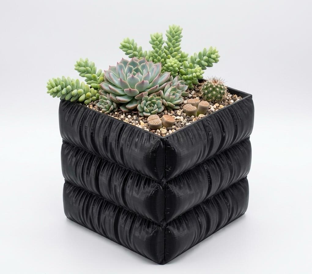 Avant - Garde 3D-Printed Design Planter with Draped Effec.
